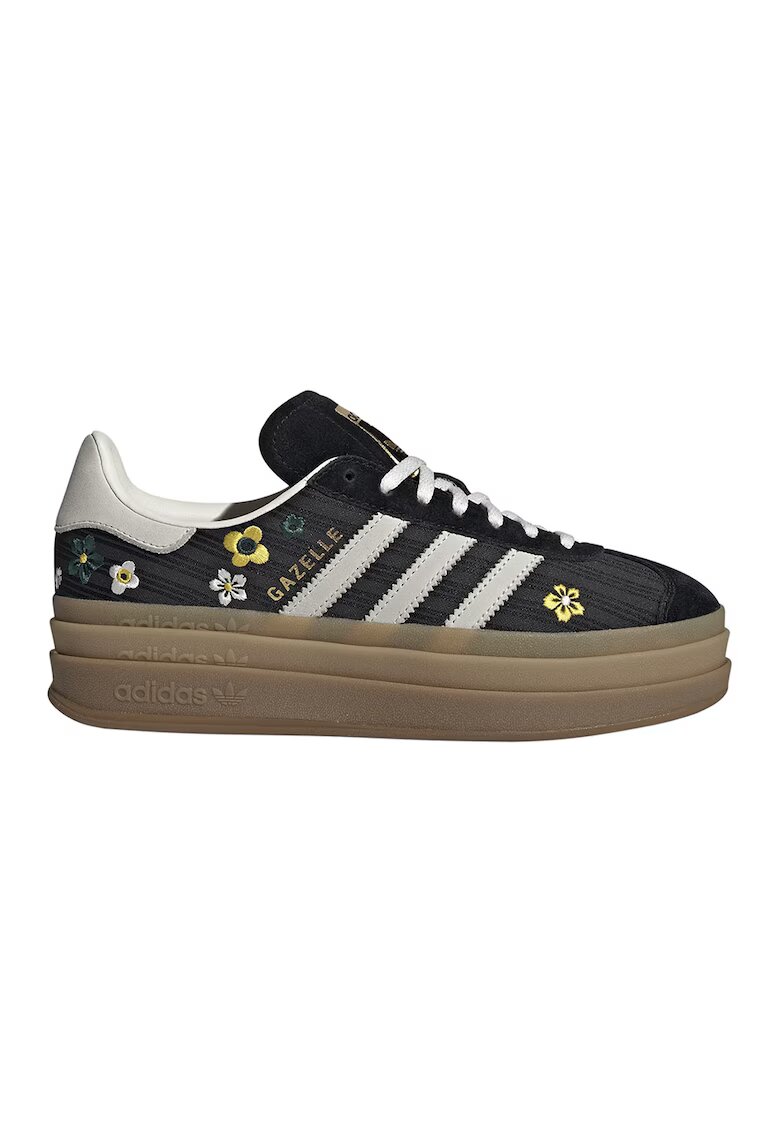 adidas Originals Спортни обувки Gazelle Bold с равна платформа и бродерии - Черен/Карамел/Крем