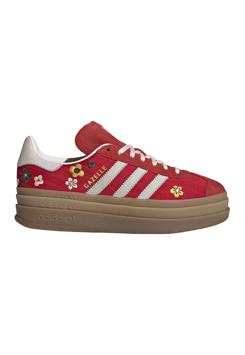 adidas Originals Спортни обувки Gazelle Bold с равна платформа и бродерии - Корал/Карамел/Мръснобял