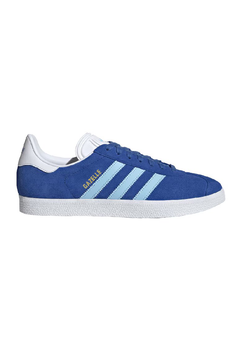 adidas Originals Спортни обувки Gazelle от велур - Бял/Кралско Синьо