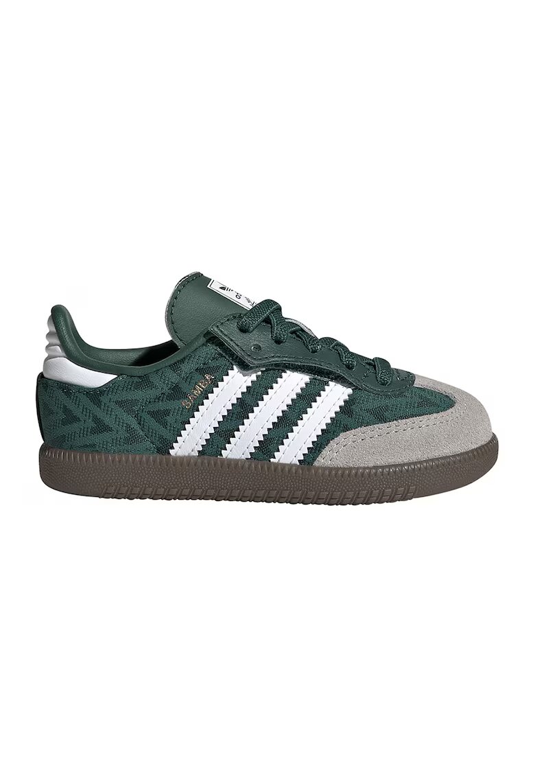 adidas Originals Спортни обувки Samba от кожа и велур - Бял/Тъмнозелен/Сив