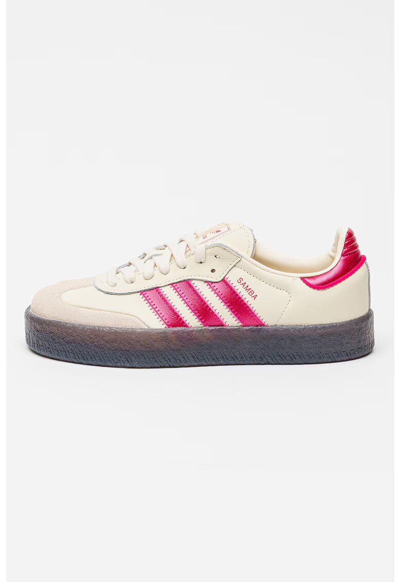 adidas Originals Спортни обувки Samba от кожа и велур - Фуксия/Крем
