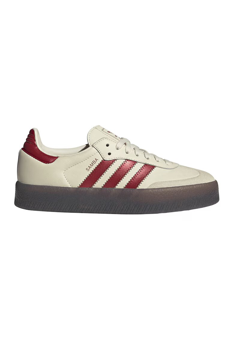 adidas Originals Спортни обувки Samba от кожа и велур - Слонова кост/Тъмночервен