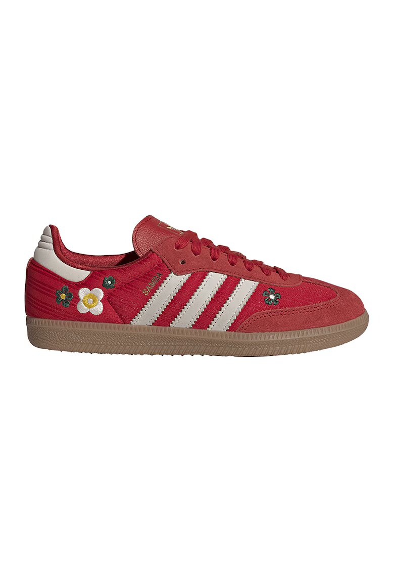 adidas Originals Спортни обувки Samba с велур и кожа - Червен/Бял