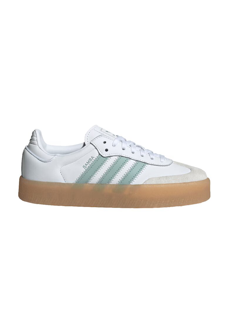 adidas Originals Спортни обувки Sambae от кожа и велур - Бял/Ментово зелено