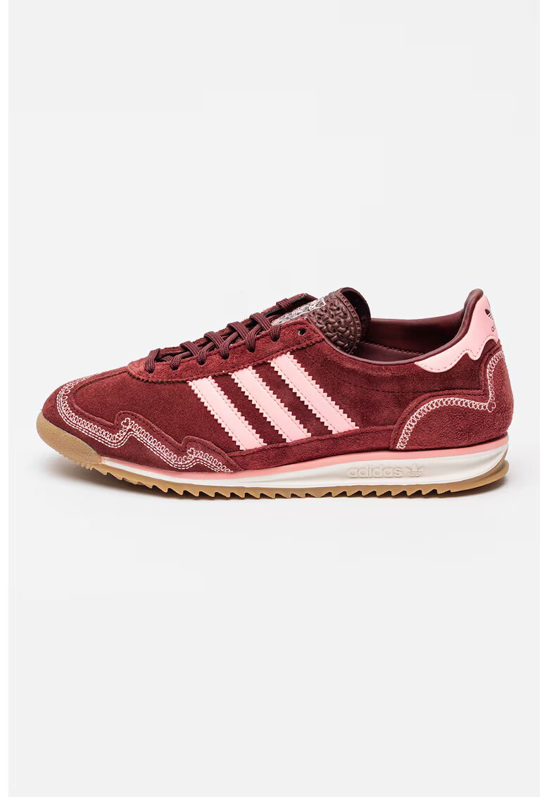 adidas Originals Спортни обувки SL 72 OG с велур - Розово/Тъмночервен