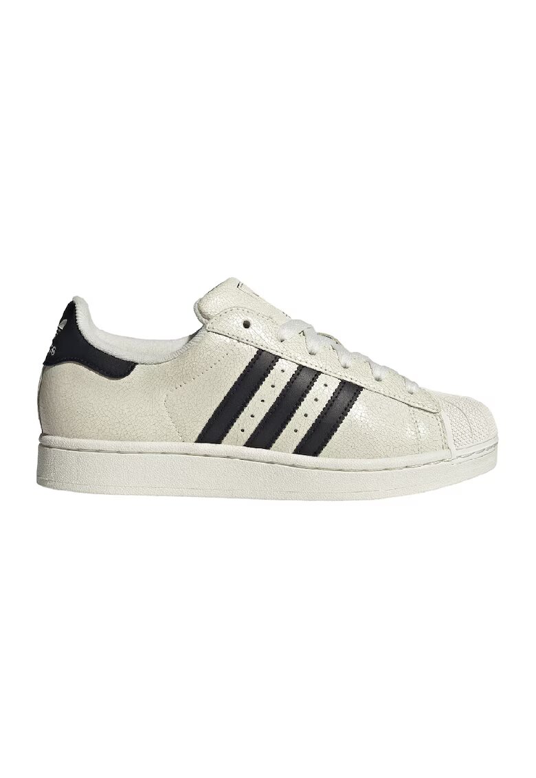 adidas Originals Спортни обувки Superstar II от кожа с винтидж ефект - Черен/Мръснобял