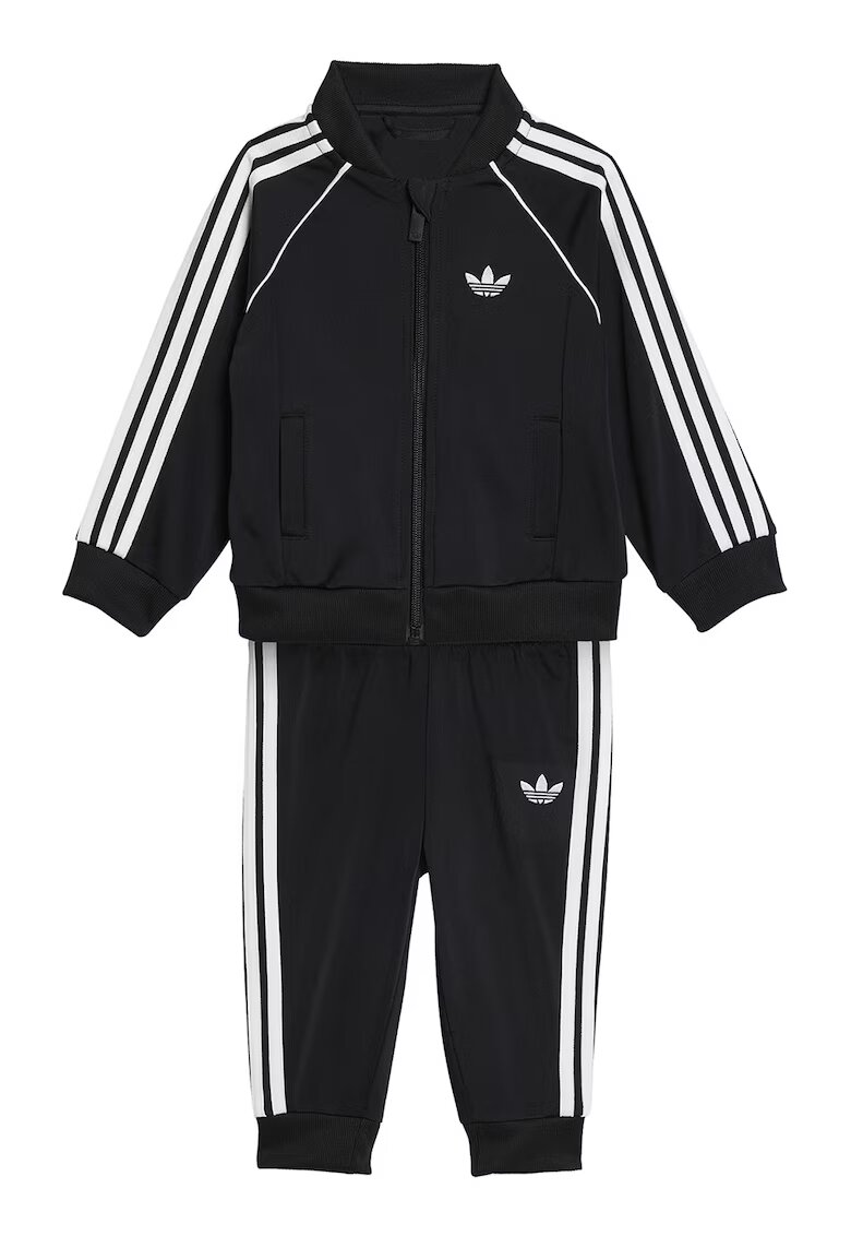 adidas Originals Стандартен спортен екип с лого и цип - Бял/Черен