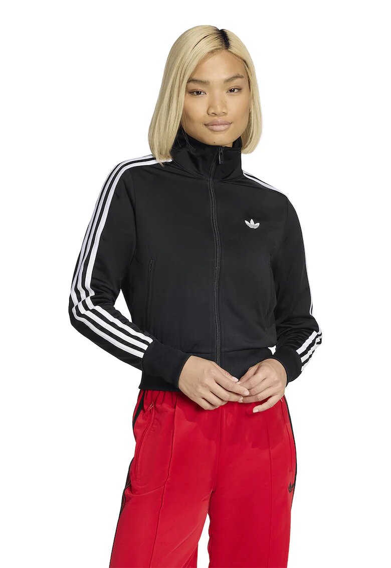 adidas Originals Суитшърт Classic с цип и лого - Бял/Черен