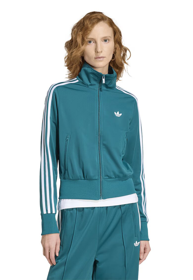 adidas Originals Суитшърт Classic с цип и лого - Бял/Персийско зелено