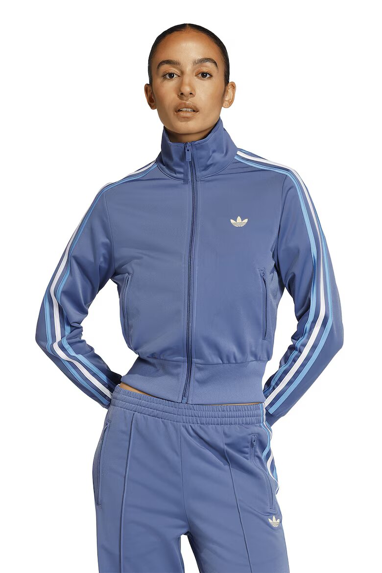 adidas Originals Суитшърт Classic с цип и лого Бял/Прашно синьо/Светлосин
