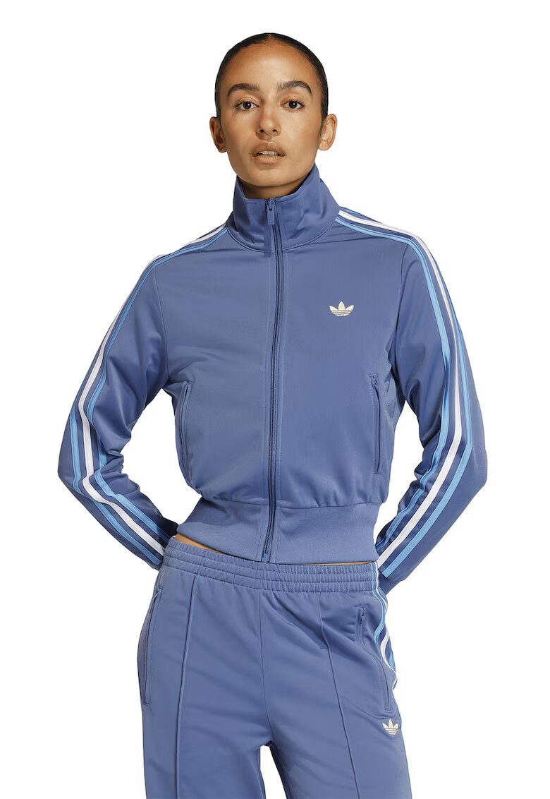 adidas Originals Суитшърт Classic с цип и лого - Бял/Прашно синьо/Светлосин