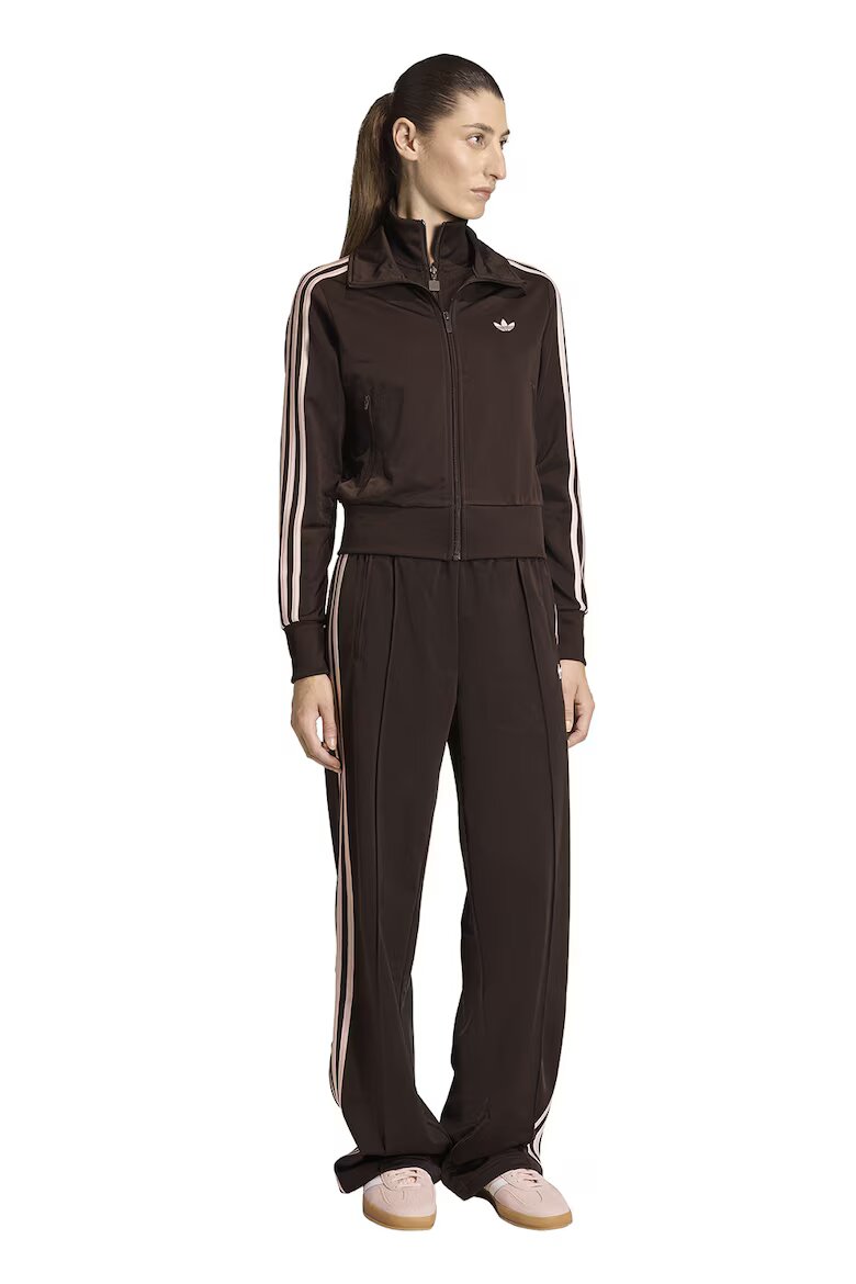 adidas Originals Суитшърт Classic с цип и лого Тъмнокафяв/Бледо розово