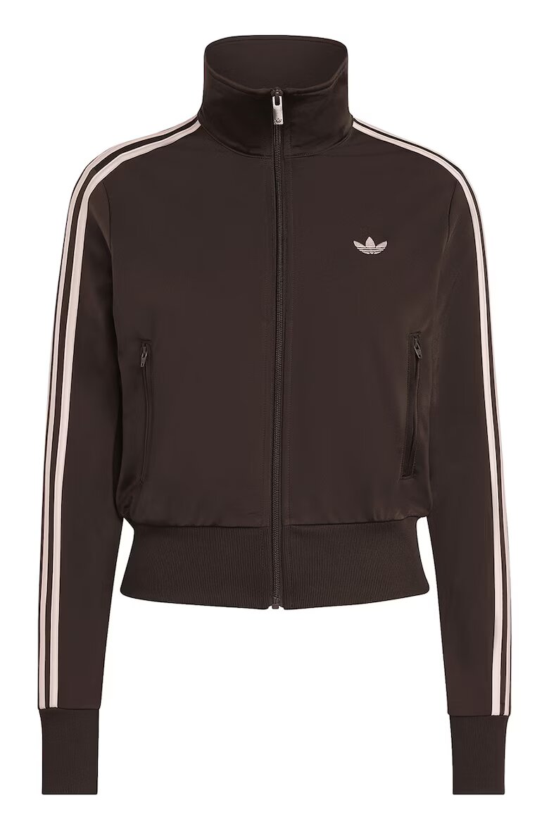 adidas Originals Суитшърт Classic с цип и лого Тъмнокафяв/Бледо розово