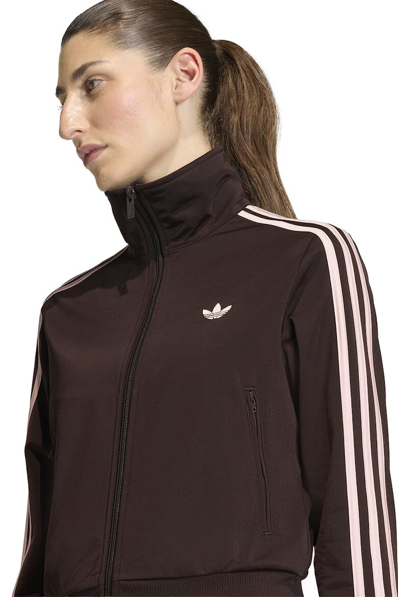 adidas Originals Суитшърт Classic с цип и лого Тъмнокафяв/Бледо розово