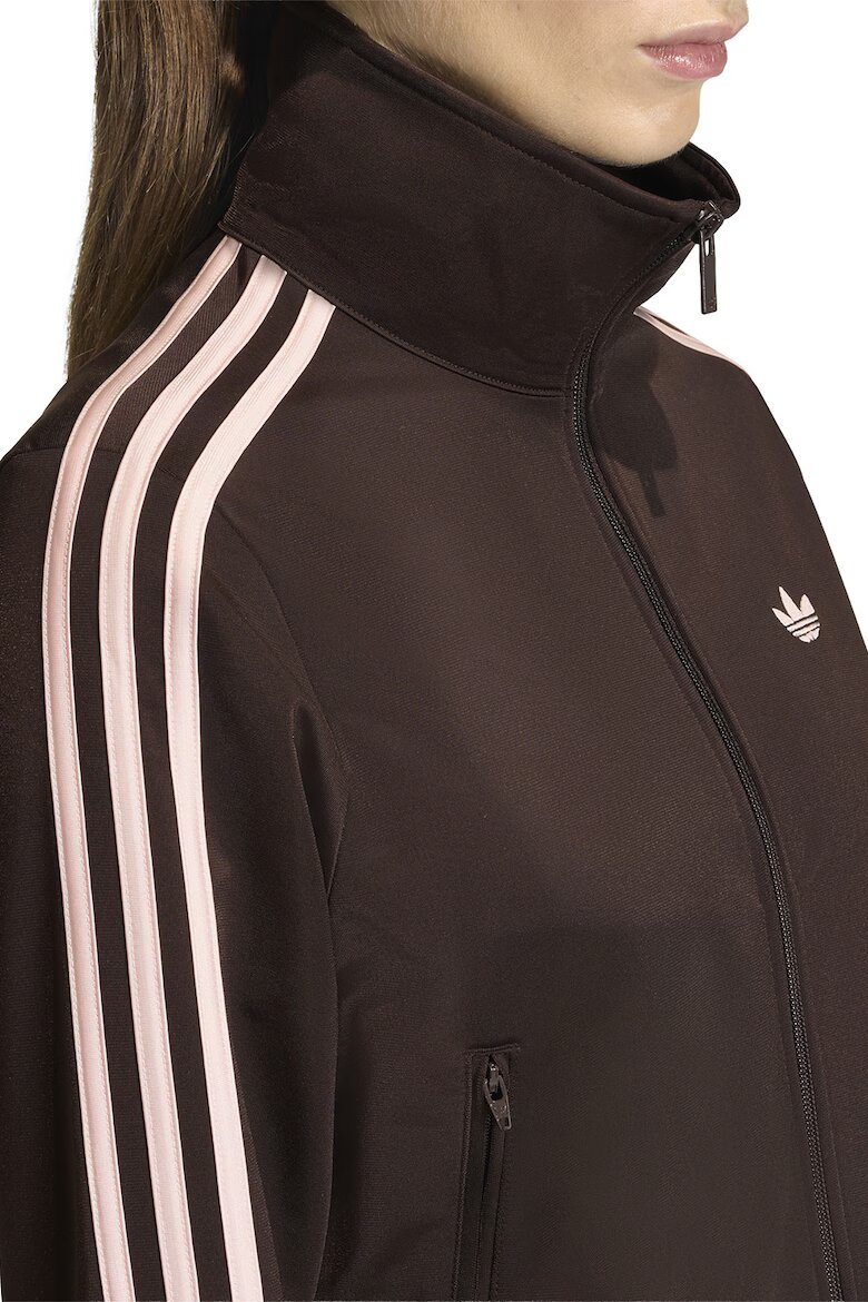 adidas Originals Суитшърт Classic с цип и лого Тъмнокафяв/Бледо розово