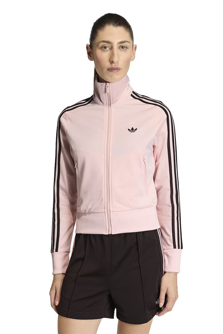 adidas Originals Суитшърт Classic с цип и лого Тъмнокафяв/Пастелнорозов