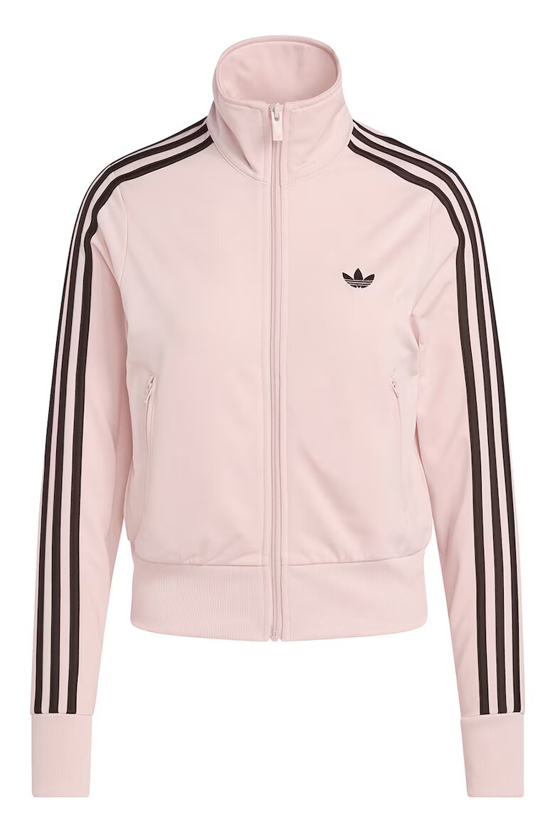 adidas Originals Суитшърт Classic с цип и лого Тъмнокафяв/Пастелнорозов