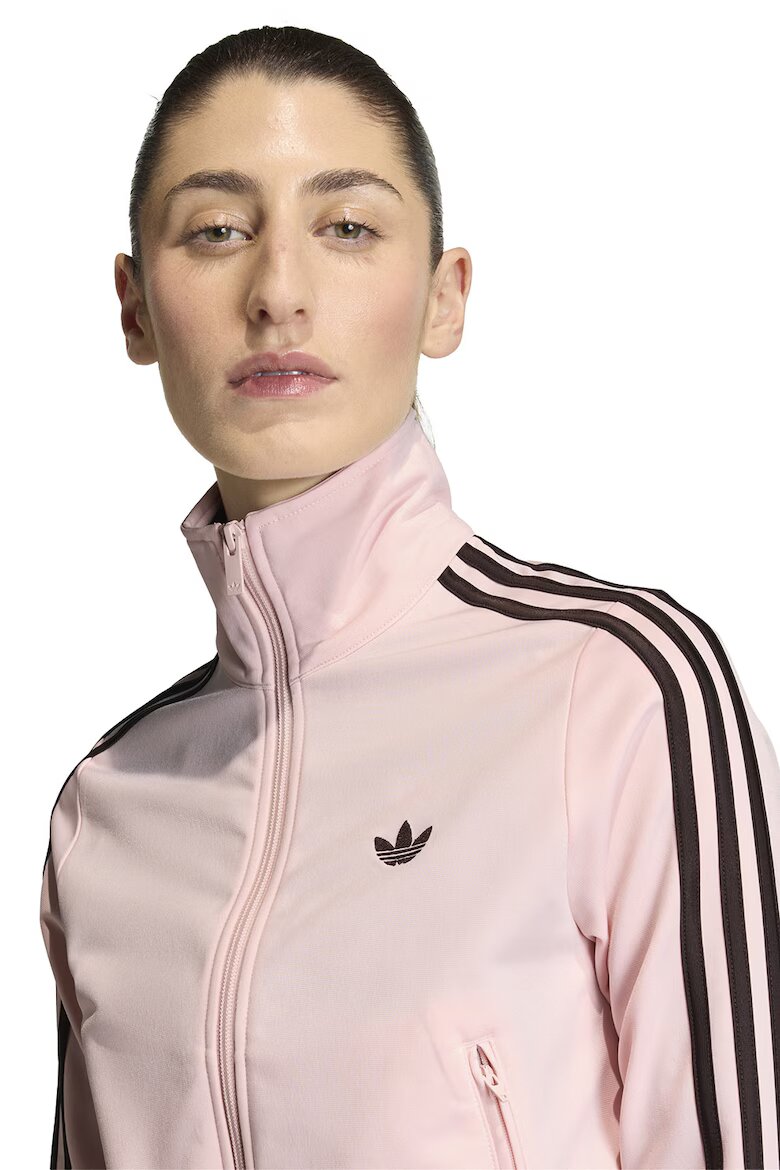 adidas Originals Суитшърт Classic с цип и лого Тъмнокафяв/Пастелнорозов