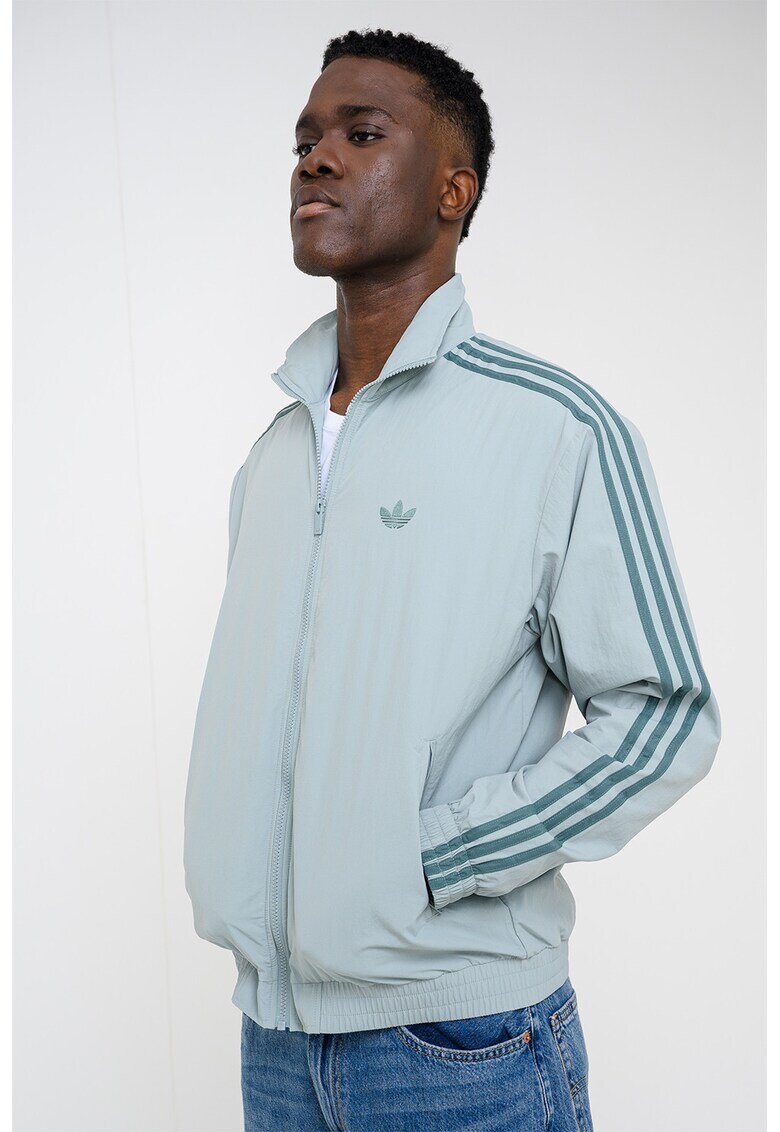 adidas Originals Суитшърт Firebird с цип и еластични краища - Бледозелен