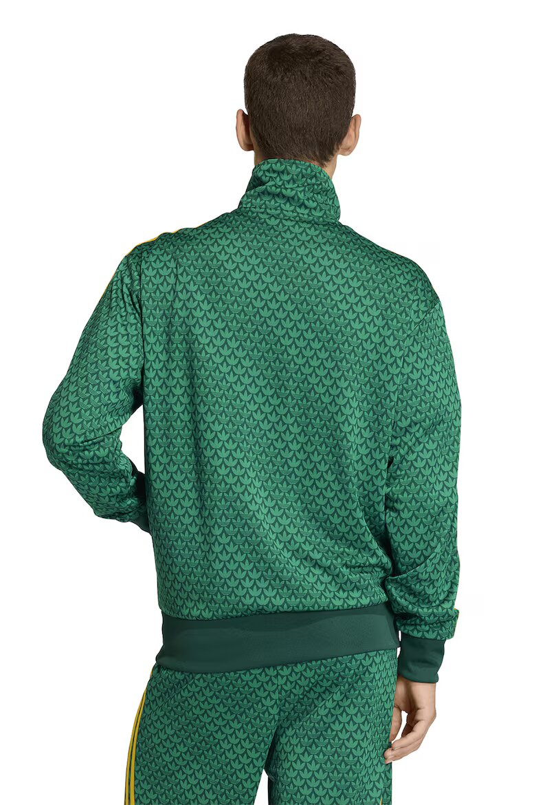 adidas Originals Суитшърт Firebird с цип и лого Зелен/Жълт