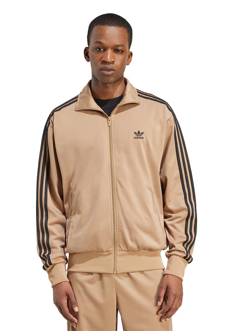 adidas Originals Суитшърт Firebird с цип и висока яка - Черен/Бежов