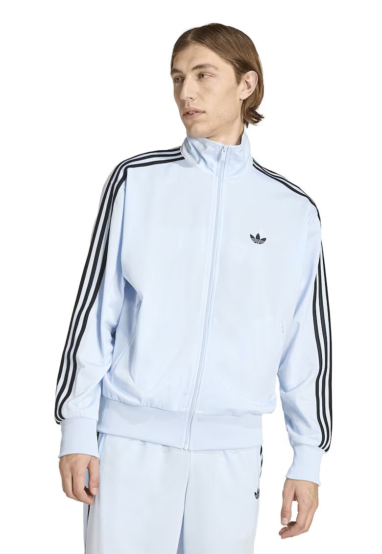adidas Originals Суитшърт Firebird с цип и висока яка - Черен/Бледо синьо
