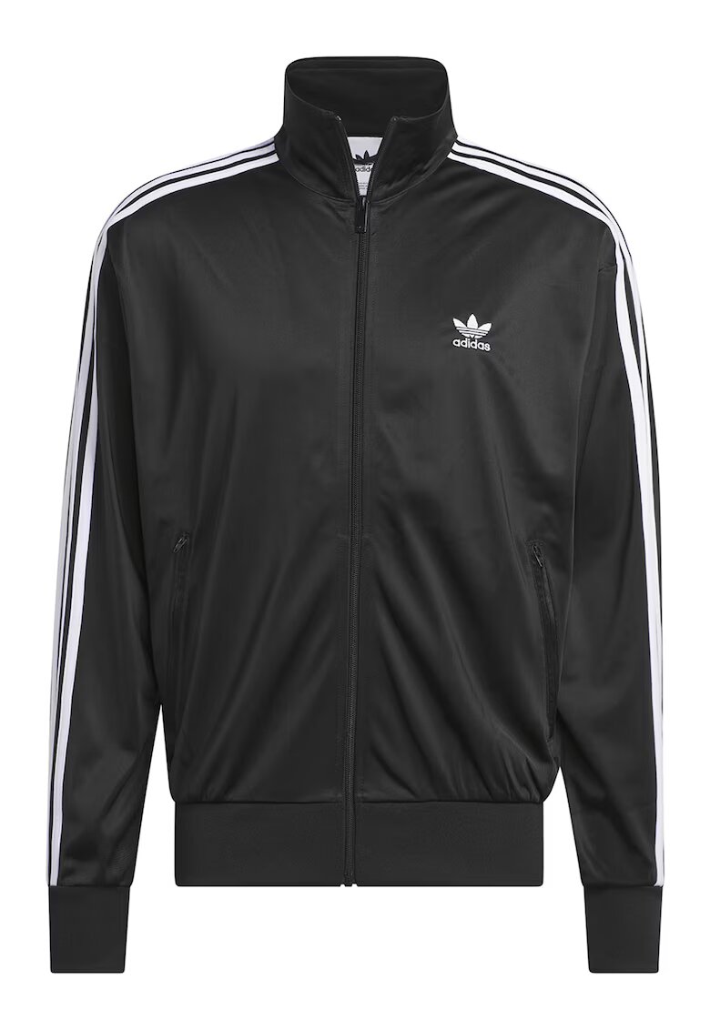 adidas Originals Суитшърт Firebird с цип и висока яка - Черен/Бял
