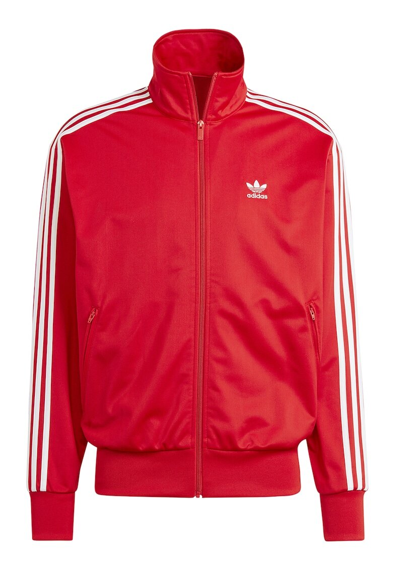 adidas Originals Суитшърт Firebird с цип и висока яка - Червен/Бял