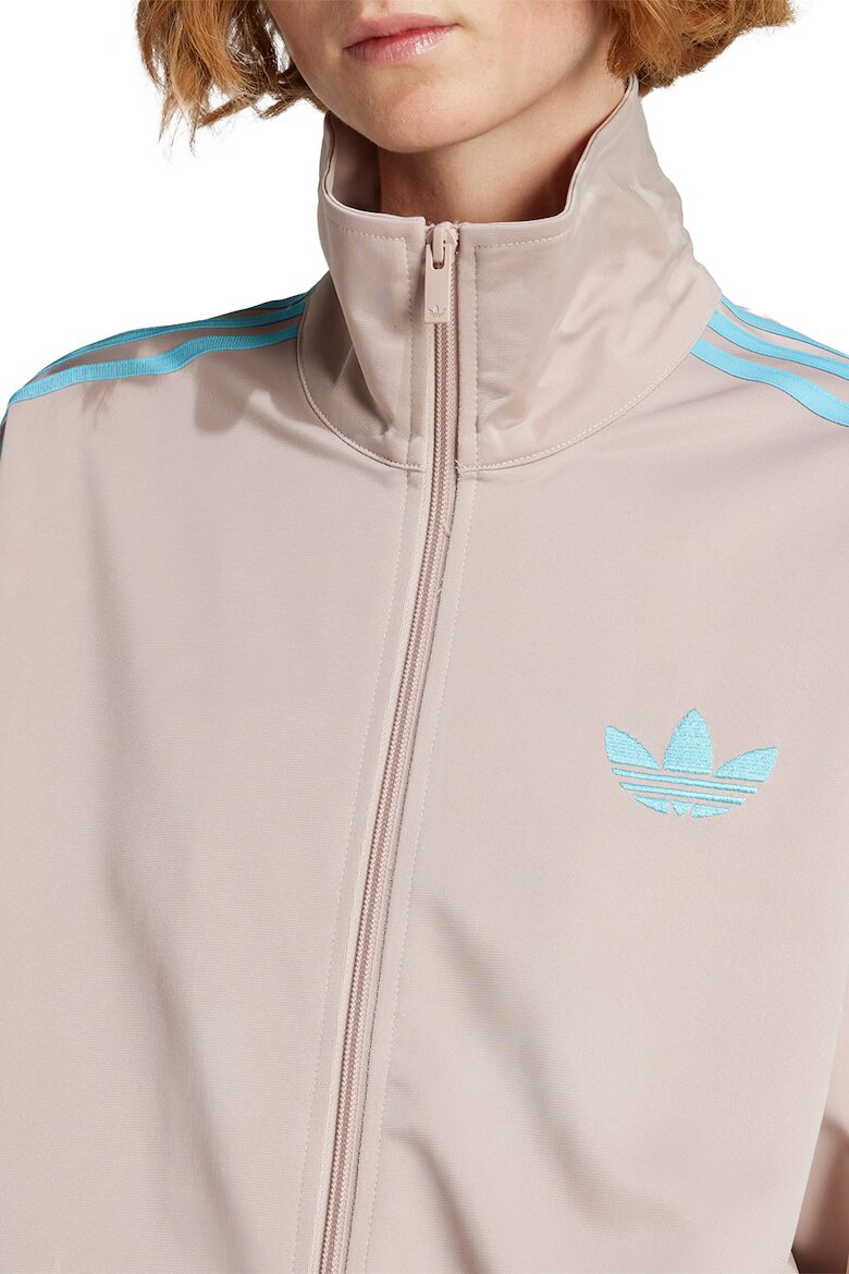 adidas Originals Суитшърт Firebird Track с лого и цип Светло кафяво/Ледено синьо