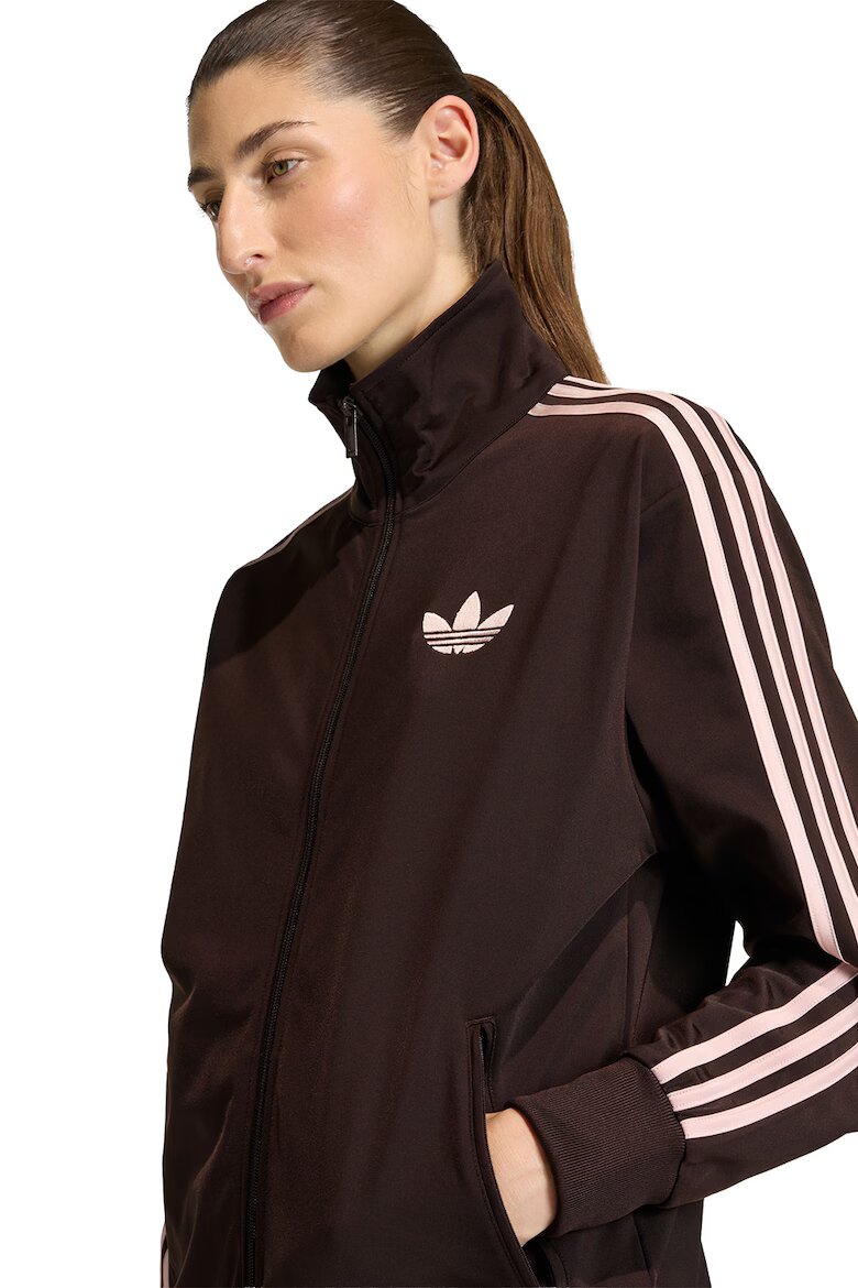 adidas Originals Суитшърт с цип и лого Кафяв/Светлорозов