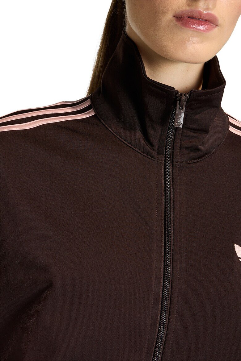 adidas Originals Суитшърт с цип и лого Кафяв/Светлорозов