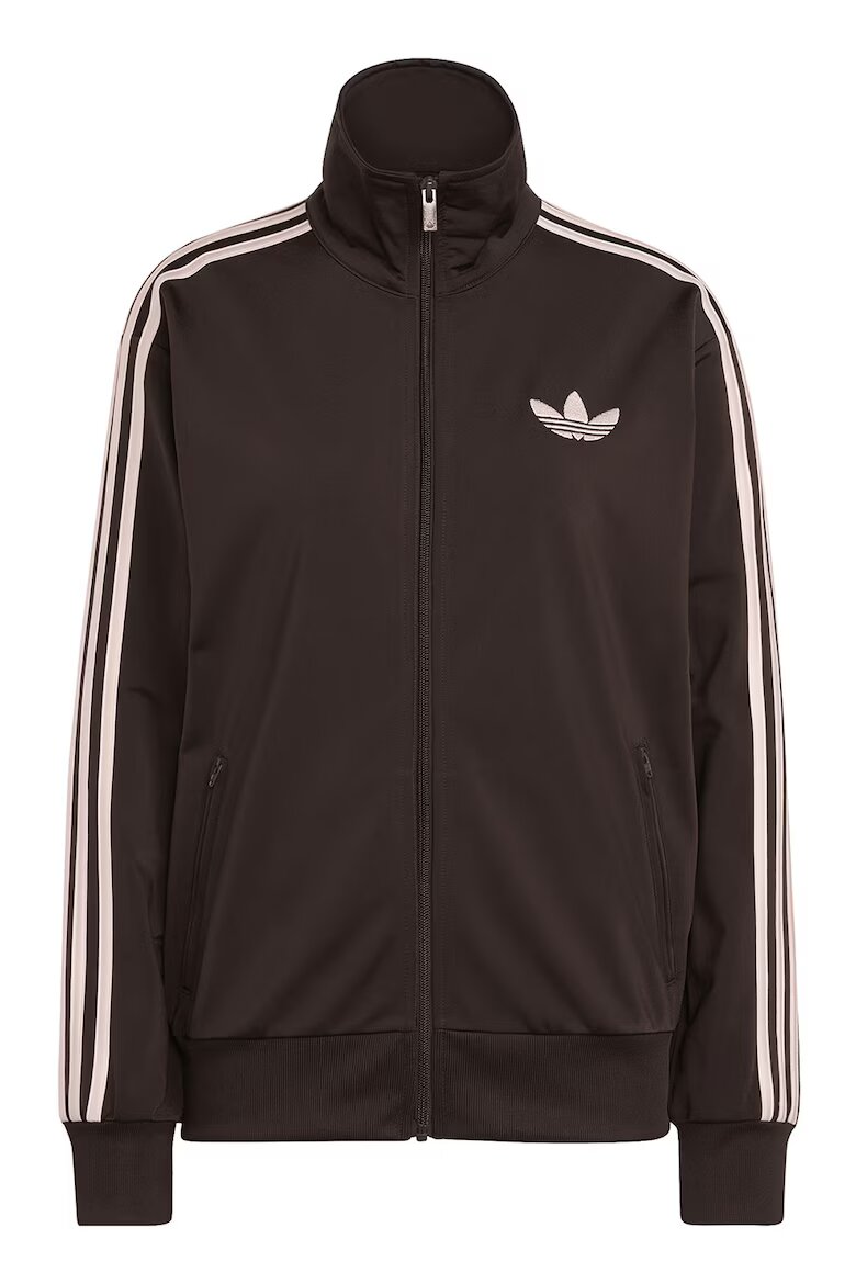 adidas Originals Суитшърт с цип и лого Кафяв/Светлорозов