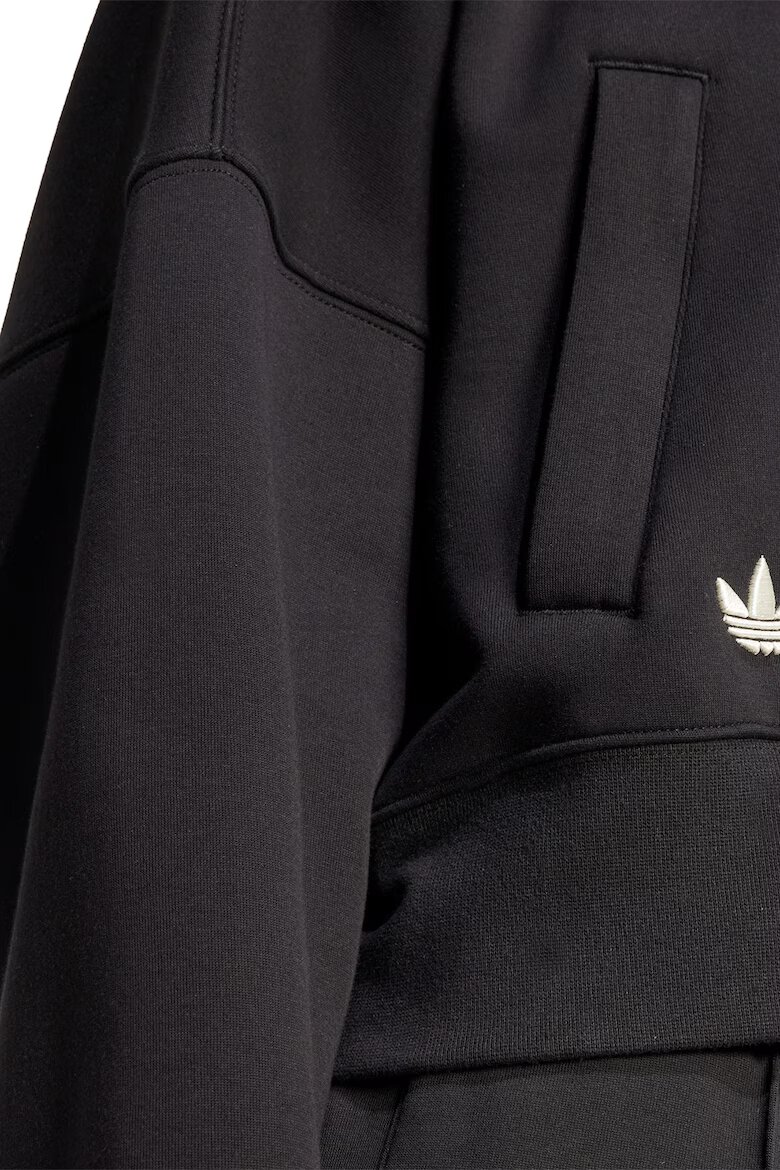 adidas Originals Суитшърт с цип и паднали ръкави Черен