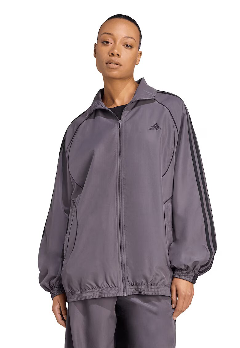 adidas Originals Суитшърт с цип - Избеляло черно/Tъмносив