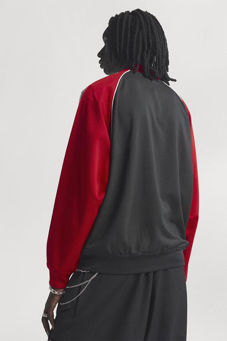 adidas Originals Суитшърт SST с цип и ниска яка Червен/Бял/Черен