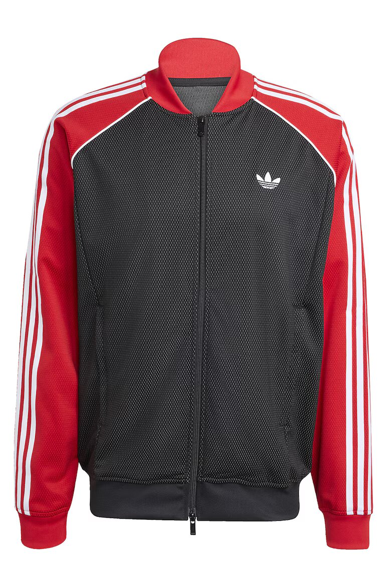 adidas Originals Суитшърт SST с цип и ниска яка Червен/Бял/Черен