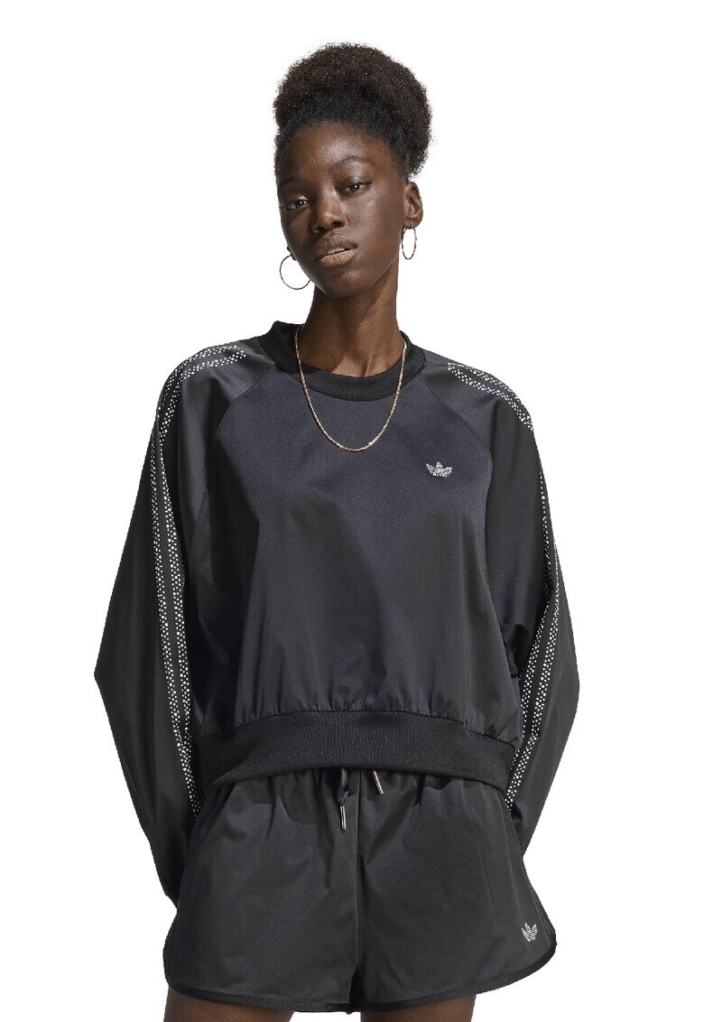 adidas Originals Свободен суитшърт с ръкави реглан - Черен