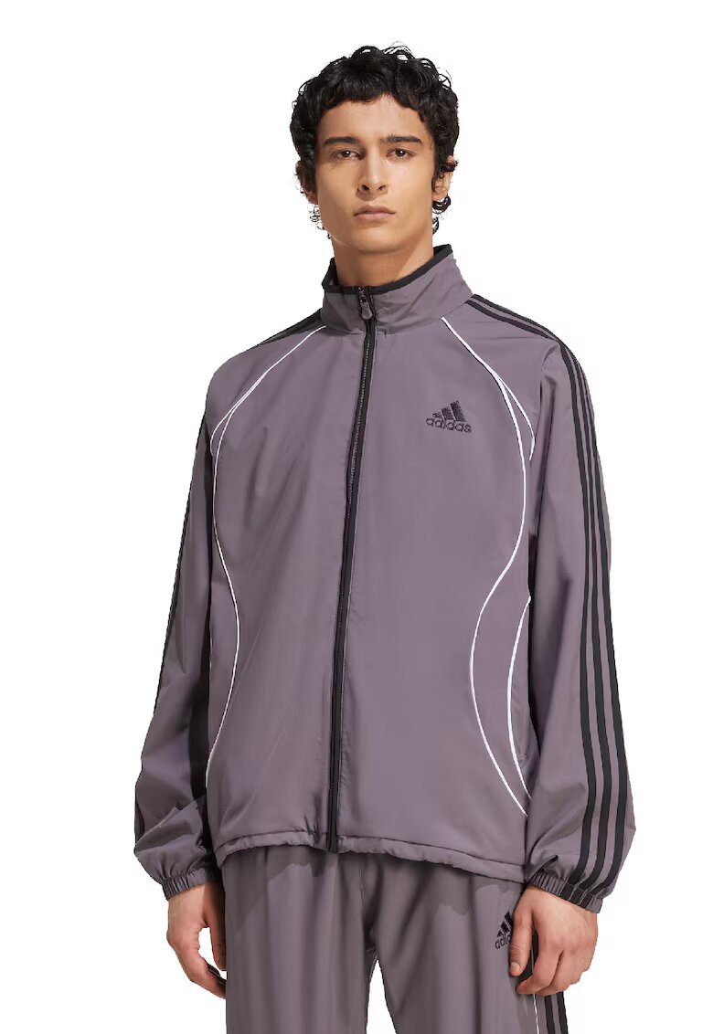 adidas Originals Свободен суитшърт със средновисока яка и цип - Бял/Черен/Бледа лила
