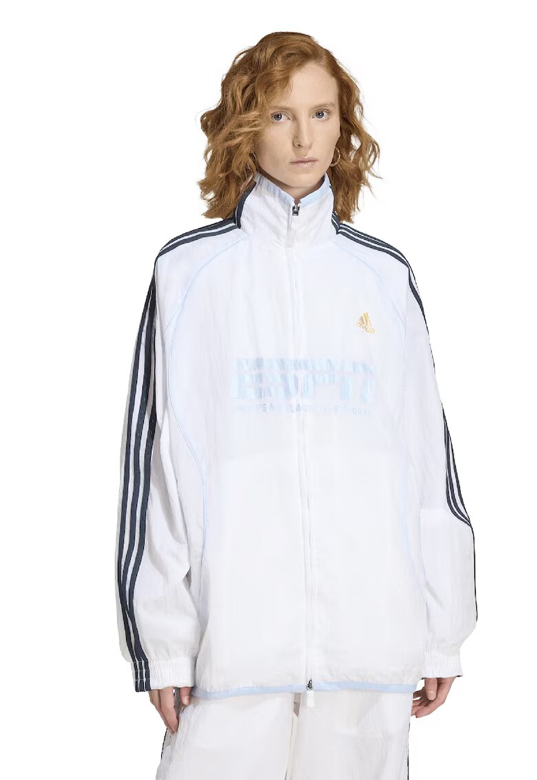 adidas Originals Свободен суитшърт Teamgeist с контрасти на ръкавите - Бял/Син