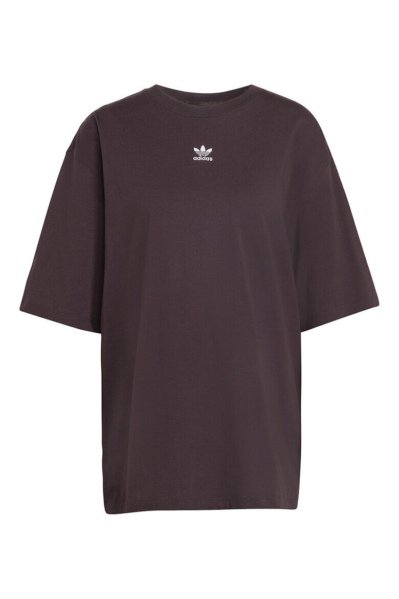 adidas Originals Уголемена тениска Essentials с лого Тъмнокафяв