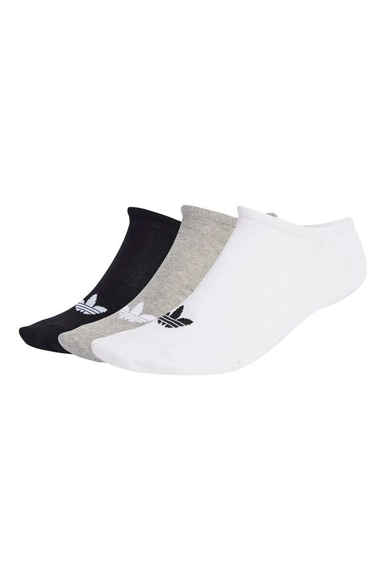 adidas Originals Унисекс чорапи до глезена с лого - 3 чифта Бял/Черен/Сив меланж