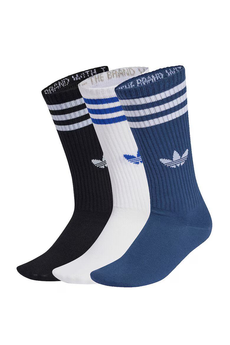 adidas Originals Унисекс дълги чорапи - 3 чифта Бял/Черен/Син
