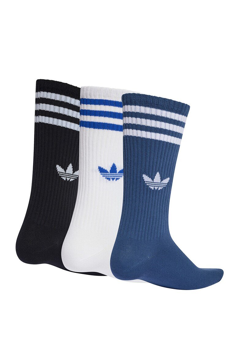 adidas Originals Унисекс дълги чорапи - 3 чифта Бял/Черен/Син