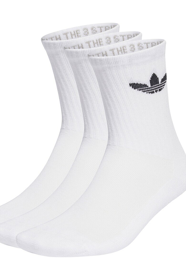 adidas Originals Унисекс дълги чорапи Crew - 3 чифта Бял