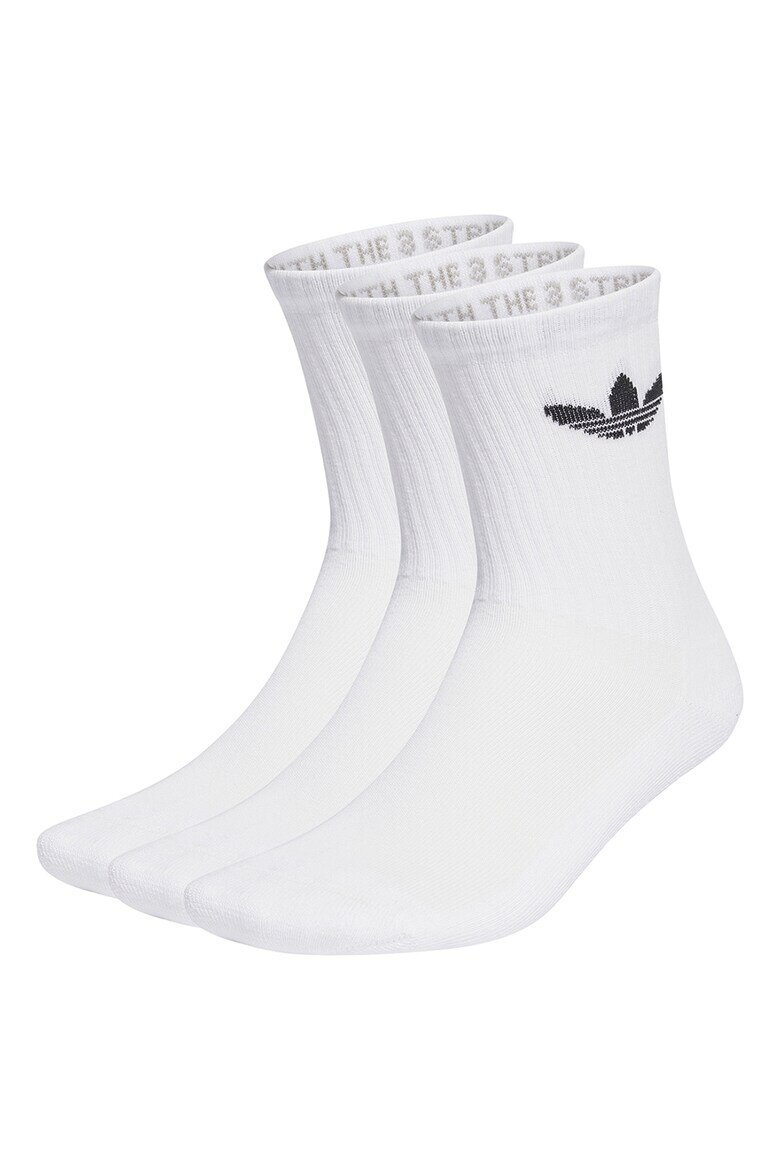 adidas Originals Унисекс дълги чорапи Crew - 3 чифта Бял