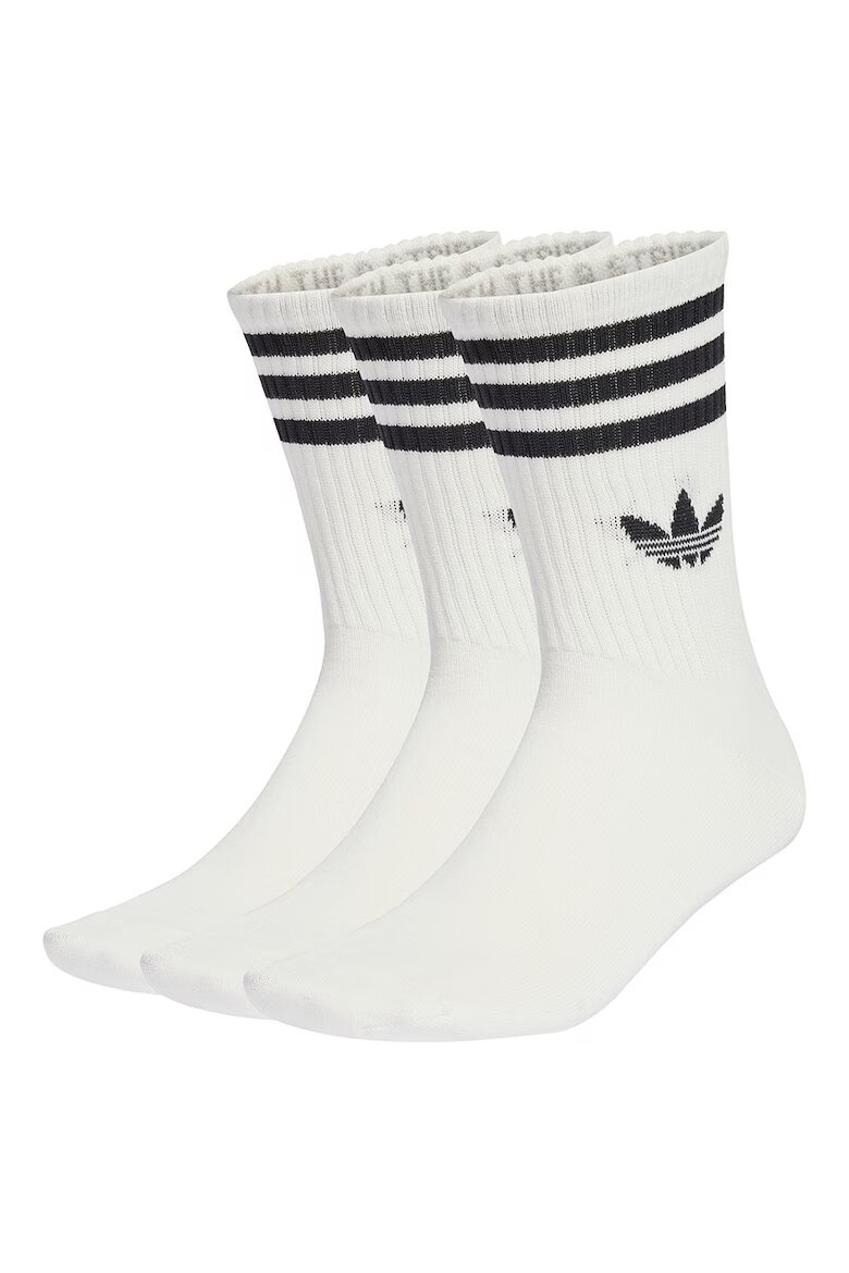 adidas Originals Унисекс дълги чорапи с лого - 3 чифта Бял/Черен