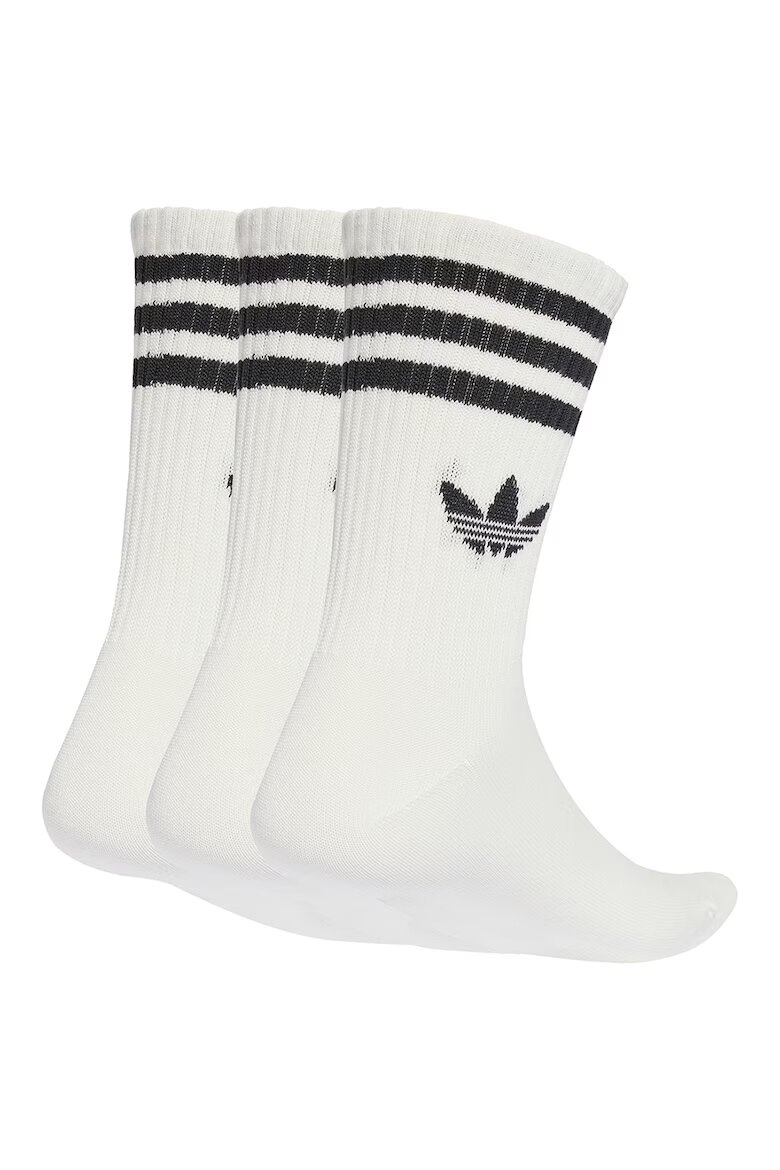adidas Originals Унисекс дълги чорапи с лого - 3 чифта Бял/Черен