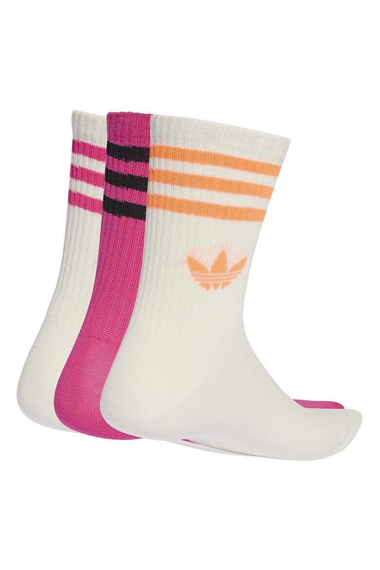 adidas Originals Унисекс дълги чорапи с лого - 3 чифта Бял/Оранжев/Фуксия