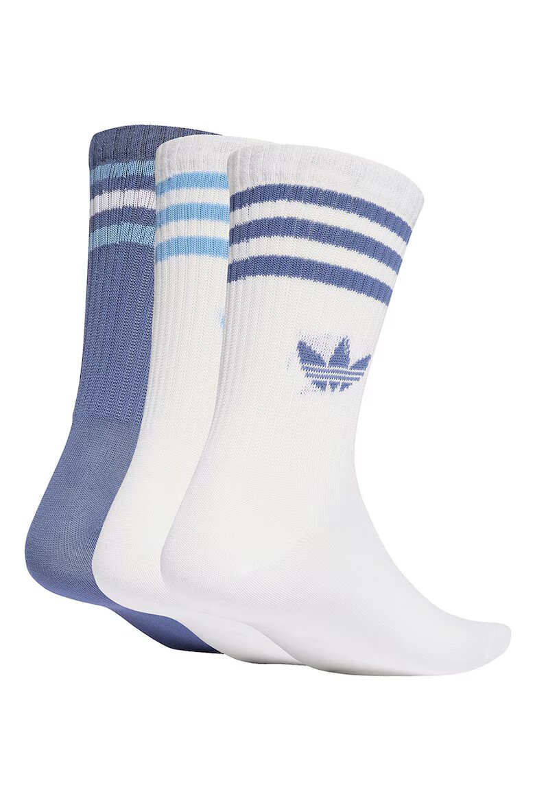 adidas Originals Унисекс дълги чорапи с лого - 3 чифта Бял/Прашно синьо/Светлосин