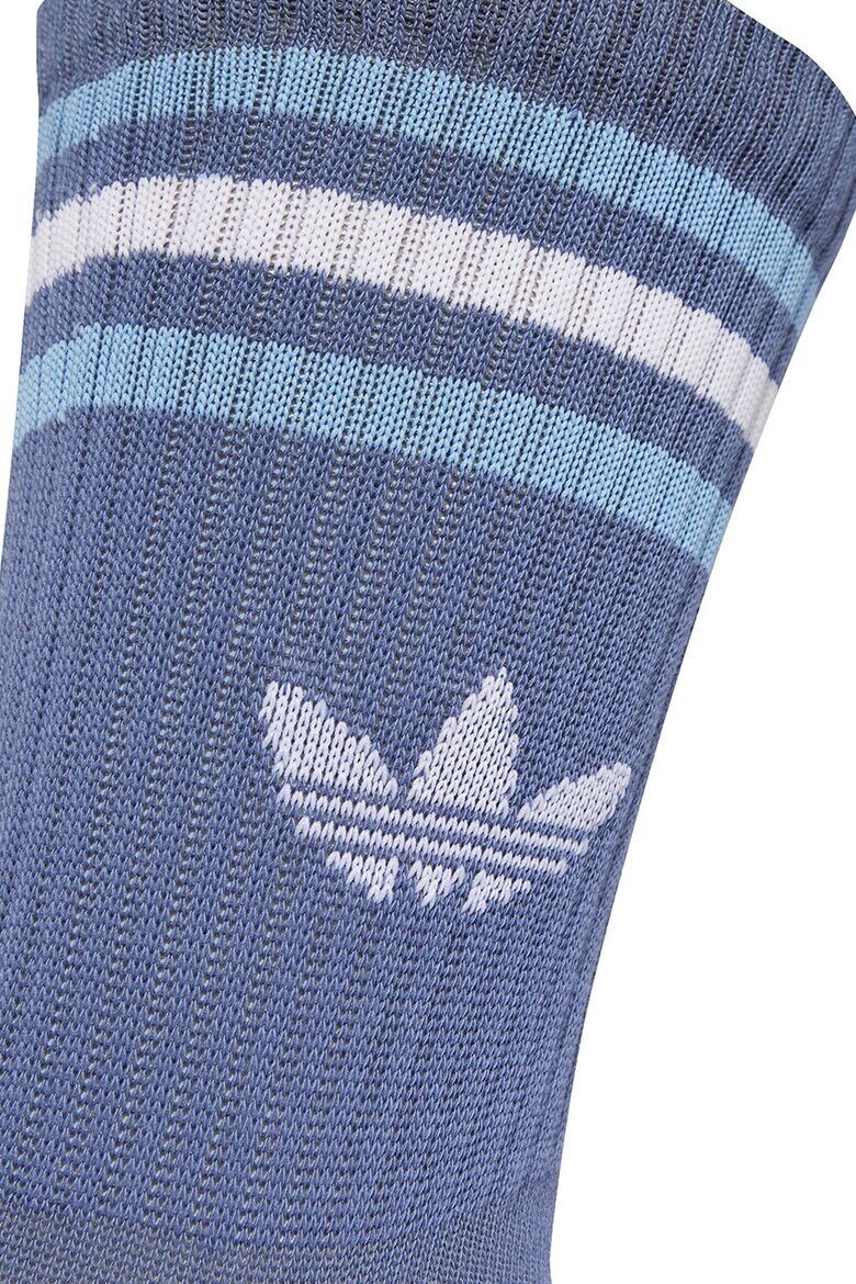 adidas Originals Унисекс дълги чорапи с лого - 3 чифта Бял/Прашно синьо/Светлосин